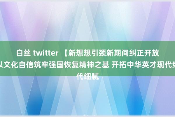 白丝 twitter 【新想想引颈新期间纠正开放】以文化自信筑牢强国恢复精神之基 开拓中华英才现代细腻