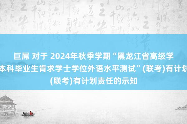 巨屌 对于 2024年秋季学期“黑龙江省高级学历持续露出本科毕业生肯求学士学位外语水平测试”(联考)有计划责任的示知