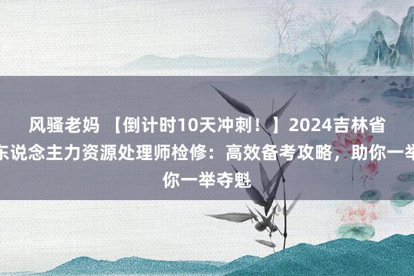 风骚老妈 【倒计时10天冲刺！】2024吉林省企业东说念主力资源处理师检修：高效备考攻略，助你一举夺魁