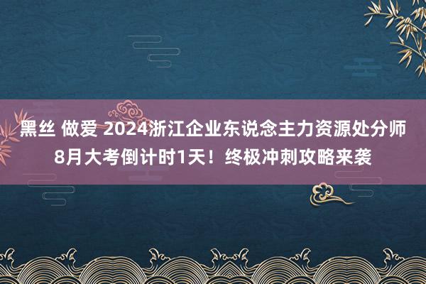 黑丝 做爱 2024浙江企业东说念主力资源处分师8月大考倒计时1天！终极冲刺攻略来袭