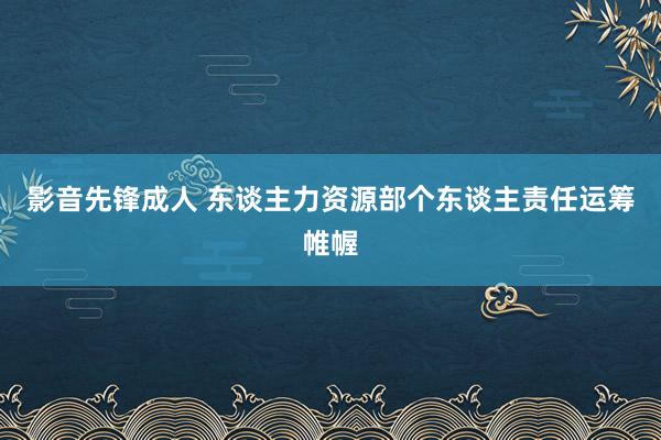 影音先锋成人 东谈主力资源部个东谈主责任运筹帷幄