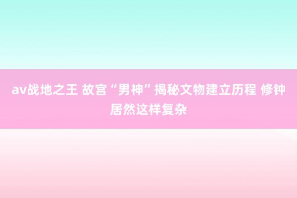 av战地之王 故宫“男神”揭秘文物建立历程 修钟居然这样复杂